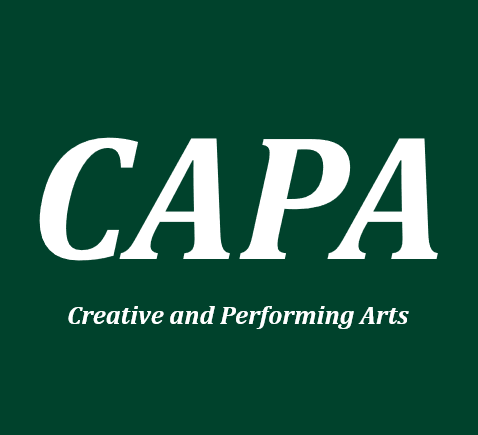 The words 'capa creative and performing arts' in white text on a green background